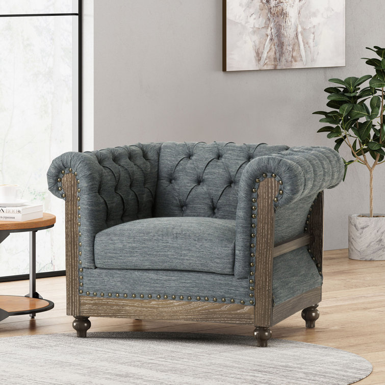 Chesterfield best sale grey chair